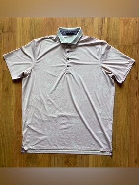 Greyson Polo Mens XXL Performance Golf Stretch Shirt Pink Floral Wolf Print